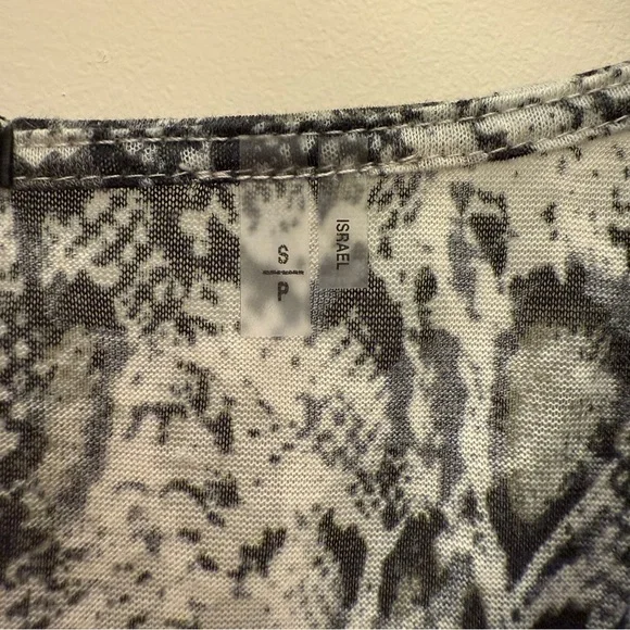 Tahari Draped Sleeveless Snakeskin Blouse - Picture 4 of 5